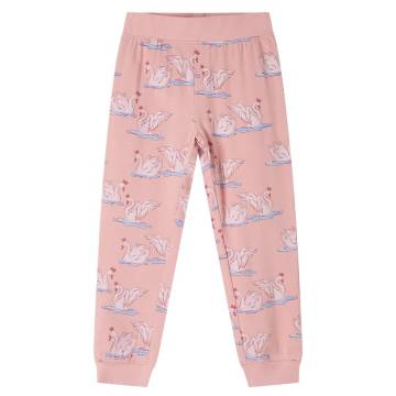 Kids' Long Sleeve Pyjamas - Light Pink Swan Print | HipoMarket