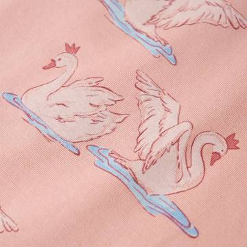 Kids' Long Sleeve Pyjamas - Light Pink Swan Print | HipoMarket