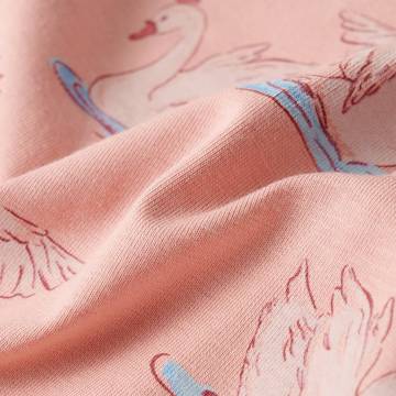 Kids' Long Sleeve Pyjamas - Light Pink Swan Print | HipoMarket