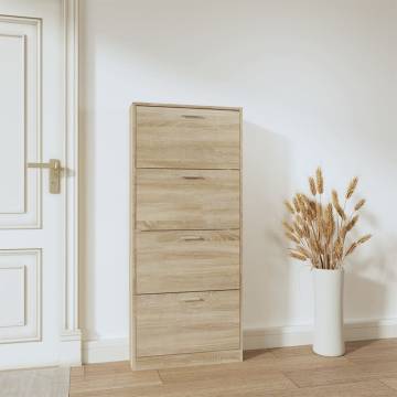 Shoe Cabinet Oak 59x17x150 cm - Stylish Storage Solution