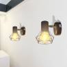 2 Black Industrial Wire Frame Wall Sconces with LED Bulbs