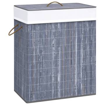 Bamboo Laundry Basket Grey 83L - Stylish & Functional Storage