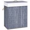 Bamboo Laundry Basket Grey 83 L Colour grey Size 43.5 x 33.5 x 65.5 cm Quantity in Package 1 