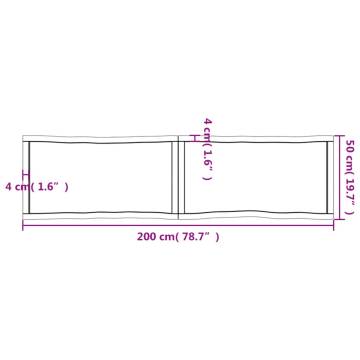 Table Top 200x50 cm | Untreated Solid Wood Live Edge