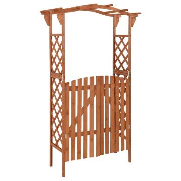 Pergola with Gate - Solid Firwood Garden Arch | HipoMarket