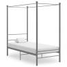 Canopy Bed Frame Grey Metal 90x200 cm Colour grey Size 90 x 200 cm 