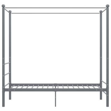 Canopy Bed Frame Grey Metal 90x200 cm - Stylish & Durable