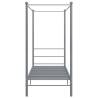 Canopy Bed Frame Grey Metal 90x200 cm - Stylish & Durable