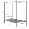 Canopy Bed Frame Grey Metal 90x200 cm - Stylish & Durable