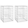 Gabion Basket Posts 2 Pcs 40x40x60 cm Iron - Durable Garden Decor