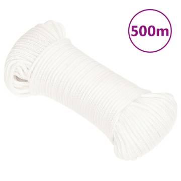 Boat Rope Full White 4mm 500m Polypropylene - Durable & Versatile