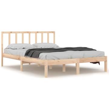 Solid Wood Pine Bed Frame 160x200 cm - Timeless Design