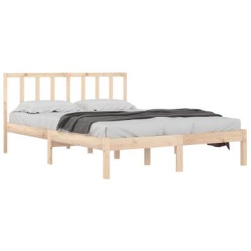 Solid Wood Pine Bed Frame 160x200 cm - Timeless Design