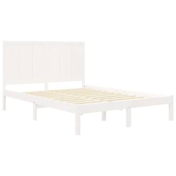 White Pine Bed Frame 140x190 cm | Modern & Sturdy Design