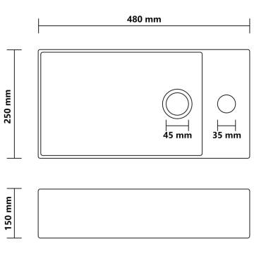 Stylish Light Grey Bathroom Sink with Overflow - Hipomarket