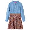 Kids' Dress with Long Sleeves Navy and Denim Blue 140 Size 140 (9-10y) 