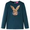 Kids' T-shirt with Long Sleeves Dark Green 140 Colour green Size 140 (9-10y) 