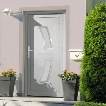 Front Door White 108x200 cm PVC - Secure & Elegant Entrance