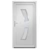 Front Door White 108x200 cm PVC - Secure & Elegant Entrance