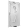 Front Door White 108x200 cm PVC - Secure & Elegant Entrance