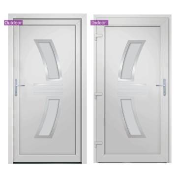 Front Door White 108x200 cm PVC - Secure & Elegant Entrance