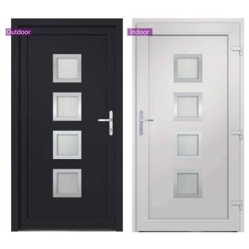 Front Door Anthracite 98x190 cm PVC - Durable & Secure Design