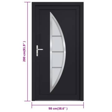 Front Door Anthracite 98x200 cm PVC - Stylish & Secure