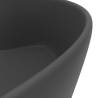 Luxury Dark Grey Ceramic Wash Basin with Overflow - 36x13 cm