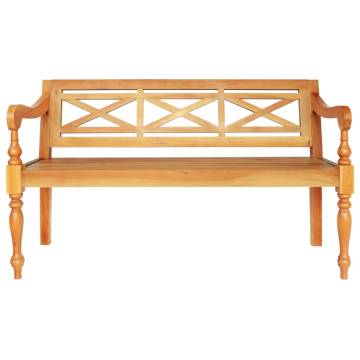 Batavia Bench - Solid Mahogany Wood, Light Brown - 136 cm