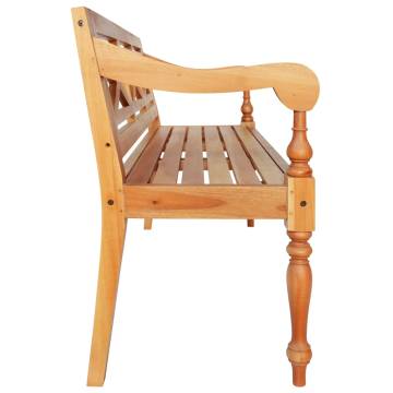 Batavia Bench - Solid Mahogany Wood, Light Brown - 136 cm