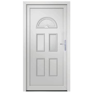 Front Door White 88x208 cm PVC - Secure & Elegant Entrance