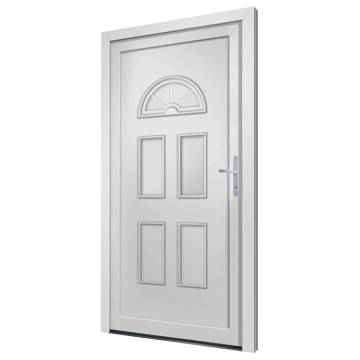 Front Door White 88x208 cm PVC - Secure & Elegant Entrance