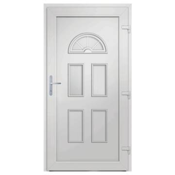 Front Door White 88x208 cm PVC - Secure & Elegant Entrance