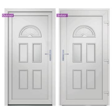 Front Door White 88x208 cm PVC - Secure & Elegant Entrance