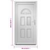 Front Door White 88x208 cm PVC - Secure & Elegant Entrance