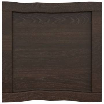 Table Top Dark Brown 40x40cm - Treated Solid Wood Live Edge