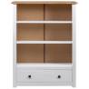 Bookcase White 80x35x110 cm - Solid Pine Wood Panama Range