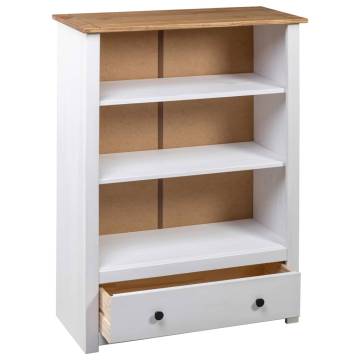 Bookcase White 80x35x110 cm - Solid Pine Wood Panama Range