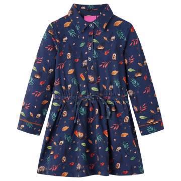 Kids' Long Sleeve Navy Dress 140 - Comfortable & Stylish