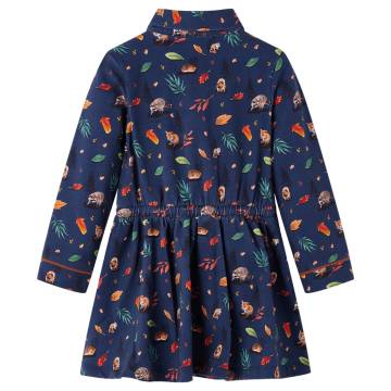 Kids' Long Sleeve Navy Dress 140 - Comfortable & Stylish