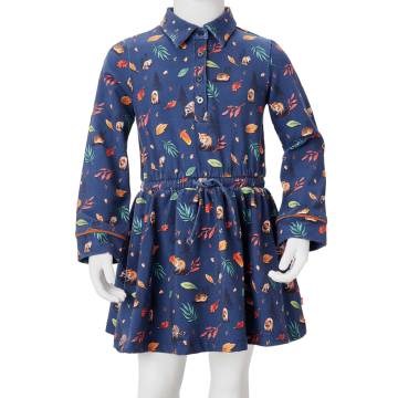 Kids' Long Sleeve Navy Dress 140 - Comfortable & Stylish