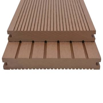 WPC Solid Decking Boards 10m² Light Brown - Durable & Stylish