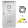 Front Door White 108x208 cm PVC - Durable & Secure