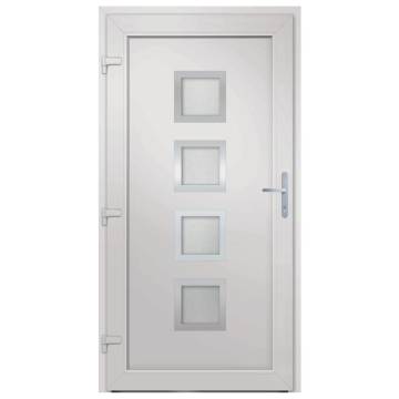 Front Door White 108x208 cm PVC - Durable & Secure