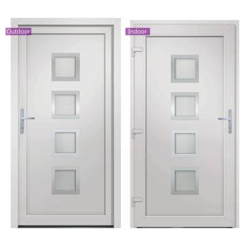 Front Door White 108x208 cm PVC - Durable & Secure