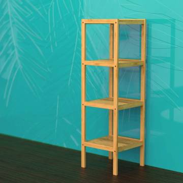 EISL Bamboo Bathroom Shelf with 4 Compartments | 110 cm