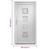 Front Door White 108x208 cm PVC - Durable & Secure