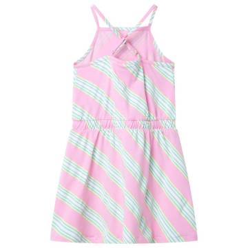 Stylish Sleeveless Kids' Dress with Drawstring - Pink 92