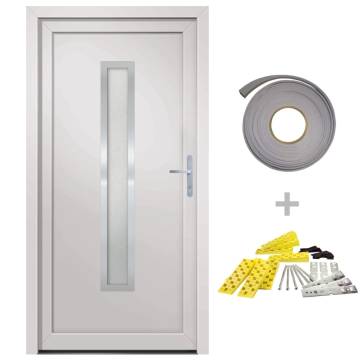 Front Door White 108x208 cm PVC - Secure & Stylish Entrance