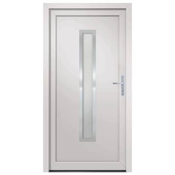 Front Door White 108x208 cm PVC - Secure & Stylish Entrance